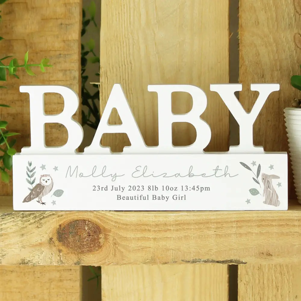 Ornaments Personalised Woodland Wooden Baby Ornament