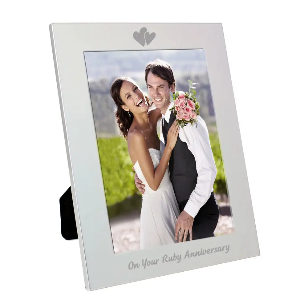 Photo Frames, Albums and Guestbooks Silver 5x7 Ruby Anniversary Photo Frame